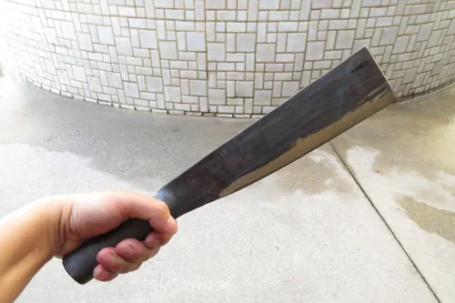Miniatura 3 de Crudo - Machete de acero al carbono para exteriores con mango de acero de 10 pulgadas y 1.5 libras, afilado