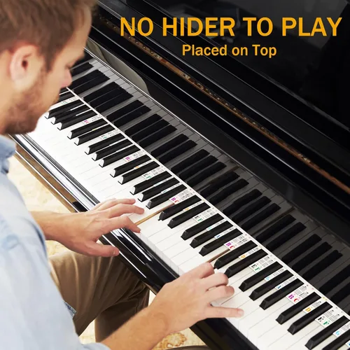 Miniatura 5 de Etiquetas Removibles para Notas de Teclado de Piano, Calcomanías de Teclado de Piano para Principiantes, Guía de Notas de Piano de Silicona