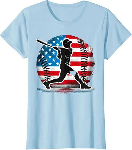Miniatura 6 de Camiseta de jugador de béisbol estadounidense con bandera de Estados Unidos