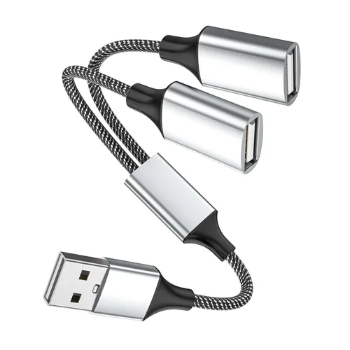 Miniatura 6 de Fidioto Divisor de cable de extensión USB de 6.6 pies, USBA 1 macho a 4 hembras, cable USB Y soporte de carga y transferencia de datos