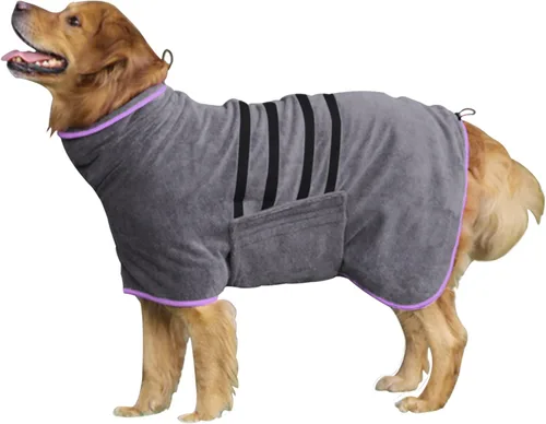 Miniatura 10 de Abrigo de Secado para Perros - Toalla de Baño para Perros de Secado Rápido - Bata de Baño para Mascotas de Microfibra Super Absorbente, Abrigo