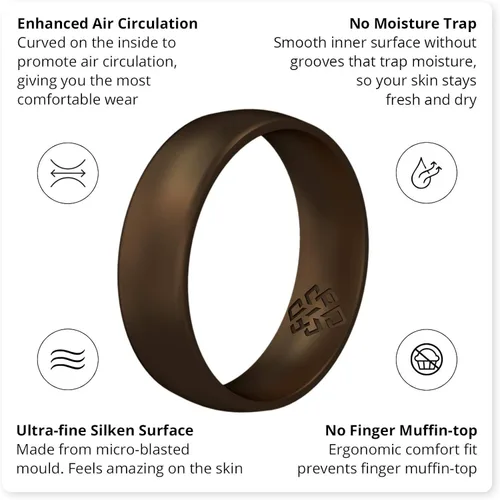 Miniatura 3 de Knot Theory Anillos de boda de silicona transpirable para hombres y mujeres Anillos de boda de goma de goma para él y ella Regalo de aniversario