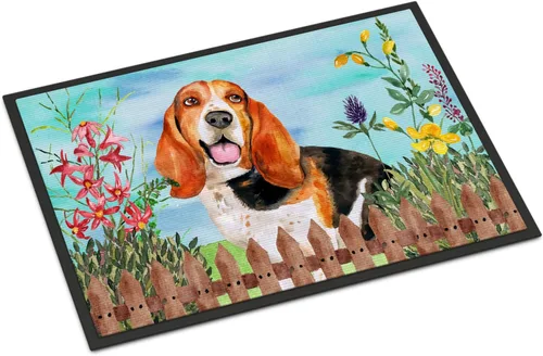 Miniatura 74 de Caroline's Treasures CK1311MAT Cavalier Spaniel Poinsettas - Felpudo de 18 x 27 pulgadas, tapete para puerta delantera, interior y exterior