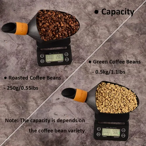 Miniatura 6 de CAFEMASY Cuchara medida de café en grano de café, pala Kilo Bean Scooper (negra-pequeño)