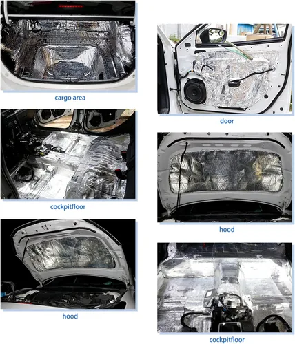 Miniatura 5 de Uxcell 394 mil 10 mm 10.76 pies cuadrados esterilla de amortiguación de sonido con espuma de aluminio para aislar el calor del motor del parachoques