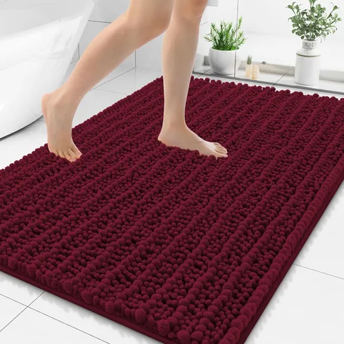 Miniatura 130 de Smiry Alfombras de Baño 24x16 pulgadas, Alfombras de Baño de Chenilla Extra Suaves y Absorbentes, Respaldo de Goma Antideslizante, Lavable a Máquina