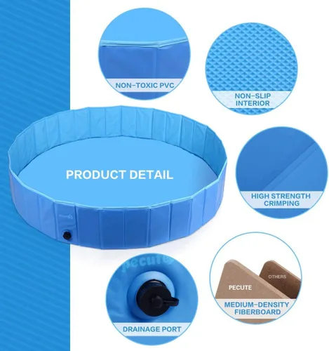 Miniatura 2 de Piscina infantil para mascotas, piscina infantil para niños, piscina plegable resistente para perros, bañera para niños, piscina para jardín, patio