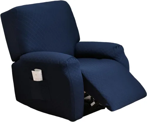 Miniatura 35 de CRFATOP Funda para sillón reclinable con estampado floral con bolsillos, funda única para sillón reclinable, 4 piezas, funda para sillón reclinable