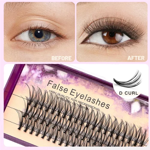 Miniatura 3 de Pestañas postizas de 0.31 a 0.79 pulgadas para elegir, maquillaje profesional, pestañas postizas individuales en racimo, 20 raíces, 0.07C, rizo