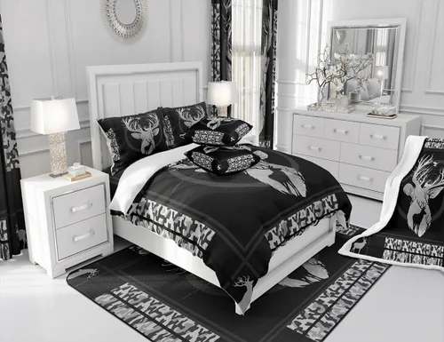 Miniatura 5 de Manfei Manta de camuflaje gris para sofá, manta de cama temática de caza de animales salvajes para niños y adultos, decoración de habitación, manta