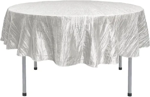 Miniatura 49 de Your Chair Covers - Mantel redondo de tafetán arrugado de 132 pulgadas - Mantel de comedor color champán, brillante aplastado para bodas, fiestas