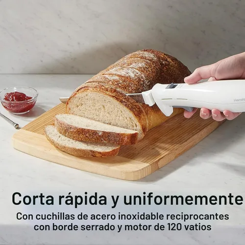 Miniatura 3 de Juego de cuchillos eléctricos Hamilton Beach para cortar carnes, aves, pan, espuma para manualidades y más, hojas serradas reciprocantes de acero