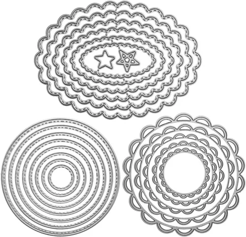 3 juegos de troqueles de corte de metal, herramientas de plantilla de corte FineGood DIY para hacer tarjetas, álbumes de recortes, decoración de