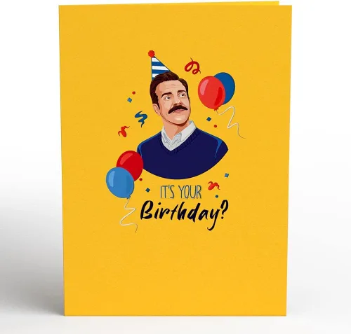 Miniatura 3 de Lovepop Tarjeta desplegable de feliz cumpleaños para ella y él, tarjetas de felicitación de cumpleaños 3D de Ted Lasso para adultos, hombres