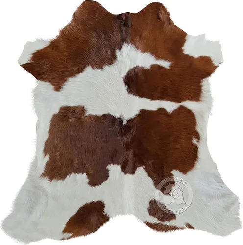Miniatura 10 de Sunshine Cowhides Alfombra de piel de vaca 100 % genuina, color blanco y negro, alfombra de piel de becerro de estilo moderno y alfombra de área