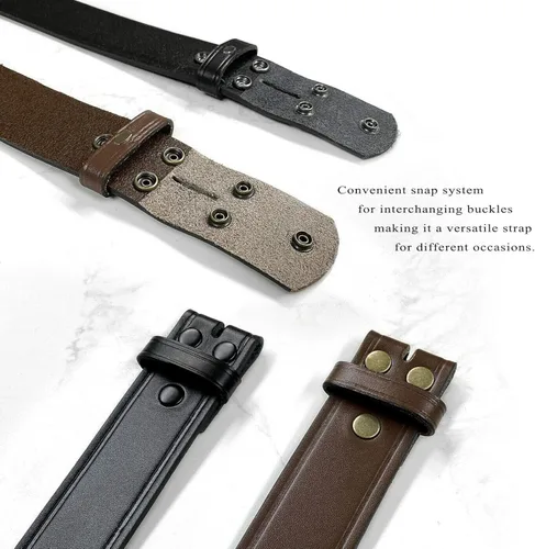 Miniatura 5 de BS1303 - Cinturón de trabajo de uniforme resistente, cuero de grano completo, estilo casual, 1.772in de ancho