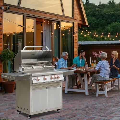 Miniatura 7 de Stanbroil Hygrill - Kit de asador para todas las parrillas Hygrill de gas y carbón integradas de 4 quemadores, asadores con motor, varilla