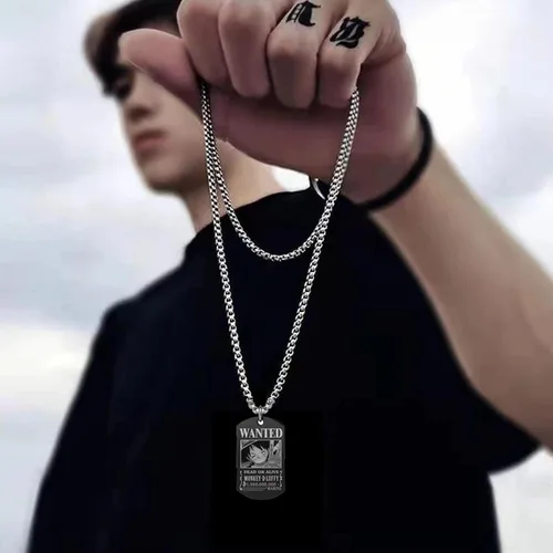 Miniatura 8 de Anime One Piece Wanted Poster Pendant Necklace Stainless Steel Chain Manga Necklaces Dog Tag Jewelry for Men Boyfriends Christmas Gifts