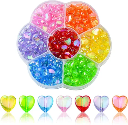 Miniatura 8 de LiQunSweet 200 cuentas acrílicas opacas de 0.315 pulgadas (0.315 in), cuentas redondas de color AB, cuentas sueltas espaciadoras para fabricación