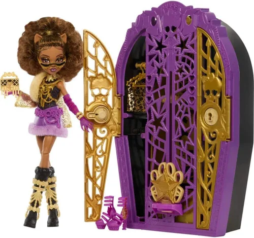 Monster High Skulltimate Secrets - Juego de muñecas y accesorios, Hauntlywood Mysteries Clawdeen Wolf con armario revelador y más de 19 sorpresas