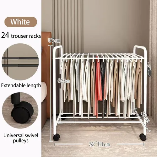 Miniatura 2 de Perchero deslizable para pantalones, barra de tirar, cinturones de corbata, bufandas, ropa de armario retráctil para armario retráctil, con 24