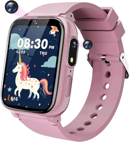 Sueseip Relojes inteligentes para niños, juguetes para niñas de 6 a 8 años, pantalla táctil HD, cámaras duales, reloj para niñas de 8 a 10 años,
