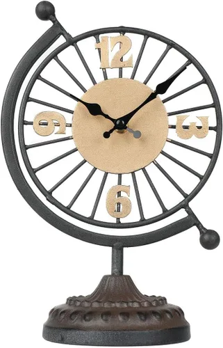 Lily's Home Reloj de manto vintage. Silencioso, sin tictac, elegante reloj de mesa decorativo, perfecto para sala de estar, cocina retro, mesa de
