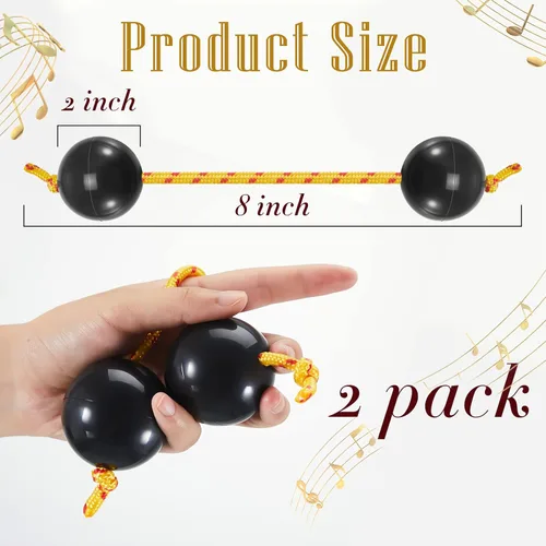 Miniatura 2 de Aslatua - 2 piezas de ritmos africanos auténticos Shaker Kashaka Musical Instrumentos de percusión de una sola mano, instrumento Kashaka para niños