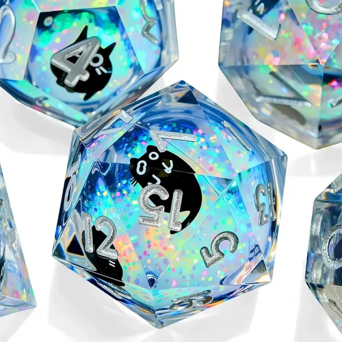 Miniatura 15 de Juego de dados de Dungeons and Dragons DND, juego de dados de resina poliédrica D&D, adecuado para juegos de rol, RPG, Pathfinder, juego de dados DND