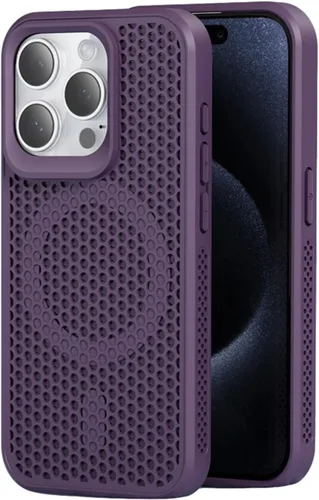 Miniatura 15 de Funda para iPhone 17 Pro Max, [compatible con MagSafe] doble capa de disipación de calor de panal de abeja, funda protectora transpirable y a prueba