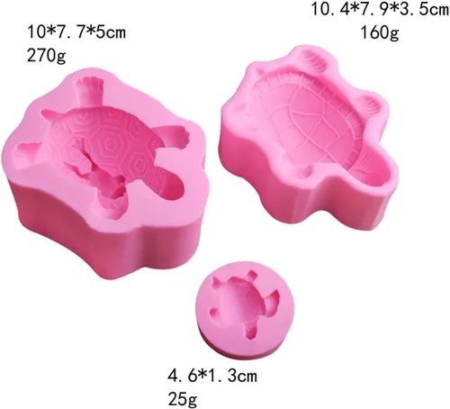 Miniatura 2 de Paquete de 3 moldes de resina de tortuga y silicona, resina epoxi, jabón, chocolate y fondant, aromaterapia y decoración de bricolaje