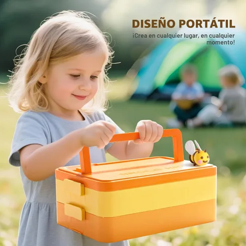 Miniatura 6 de Arcilla seca al aire para niños, kit de arcilla para modelar con caja de almacenamiento y herramientas de escultura, arcilla mágica para moldear