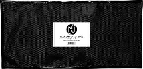 Miniatura 4 de MJ Bolsas selladoras al vacío de grado comercial para almacenamiento de alimentos, Sous Vide Paquete de 50 (11" x 18" 5 mil, negro y transparente)