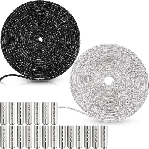 MTLEE Cordones de zapatos con diamantes de imitación, cordones de diamantes de imitación con capucha y cordones de purpurina para zapatillas con