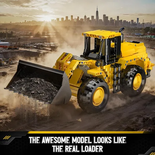 Miniatura 2 de Mould King 17084 - Juego de bloques de construcción para cargadora de ruedas, juguete de vehículo de ingeniería para construir, modelo de excavadora