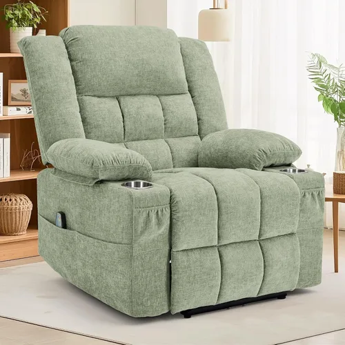 Miniatura 21 de Korser Sillón reclinable giratorio de 360° con mecedora para adultos, sillón reclinable con masaje y calefacción para guardería, silla de columpio