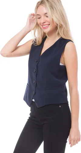 Miniatura 4 de Design by Olivia Chaleco de esmoquin con cuello en V y botones para mujer