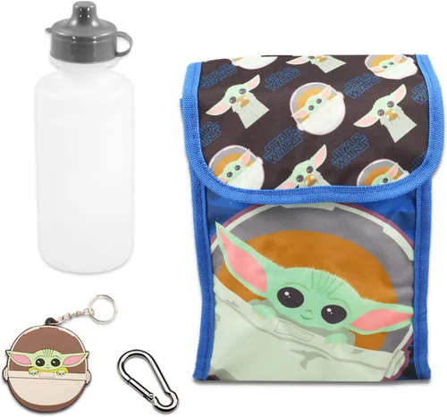 Miniatura 3 de Disney Bundle Star Wars Baby Yoda - Juego de mochila escolar para niños, paquete de 4 piezas con bolsa escolar infantil de 16 pulgadas, bolígrafos