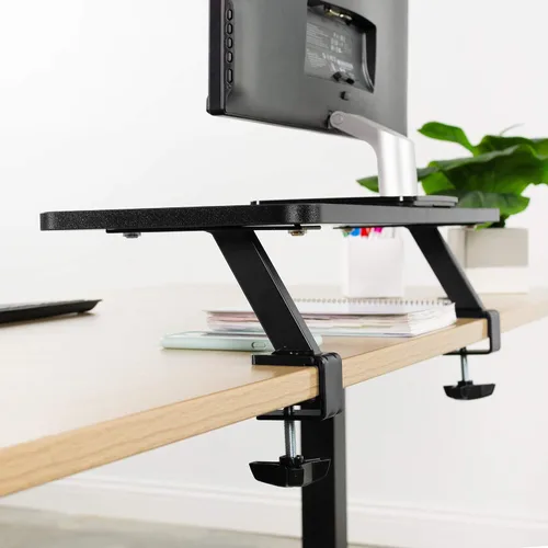 Miniatura 7 de VIVO Estante de escritorio ergonómico pequeño de 26 pulgadas, soporte elevador para monitor de computadora, organizador de escritorio con capacidad
