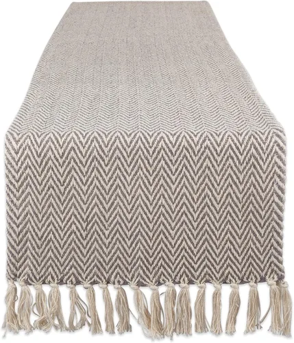 Miniatura 29 de DII Woven Basic - Camino de mesa Chevron de la colección de mesa, 15 x 72 pulgadas, gris