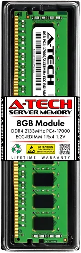 Miniatura 32 de A-Tech 4GB DDR4 2133MHz PC4-17000 ECC RDIMM 1Rx8 Single Rank 1.2V ECC Registered DIMM de 288 pines Módulo de actualización de memoria RAM