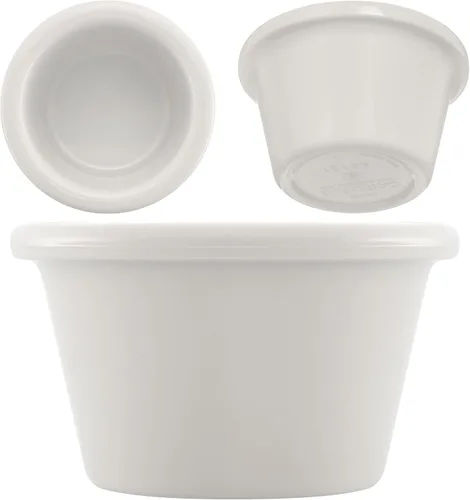 Miniatura 2 de Carlisle FoodService Products 4312142 SAN Ramequin liso, capacidad de 1.5 onzas, altura de 1.43 pulgadas, hueso (caja de 48)