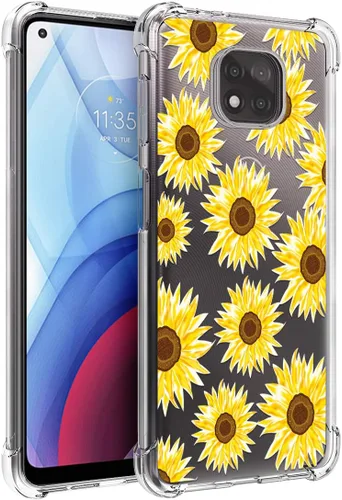 Miniatura 9 de Osophter Funda para Moto G Power 2021, diseño floral floral para niñas y mujeres, absorción de golpes, flexible de goma TPU para Motorola G Power