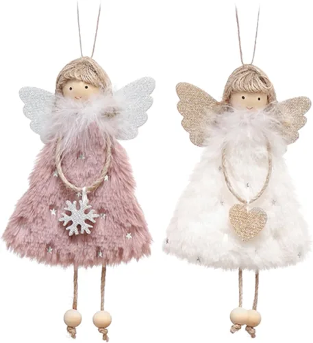 Adorno Navideño Colgante de Muñeca Ángel para Árbol, Adornos Colgantes Decorativos, Manualidades, Regalos (tipo18)