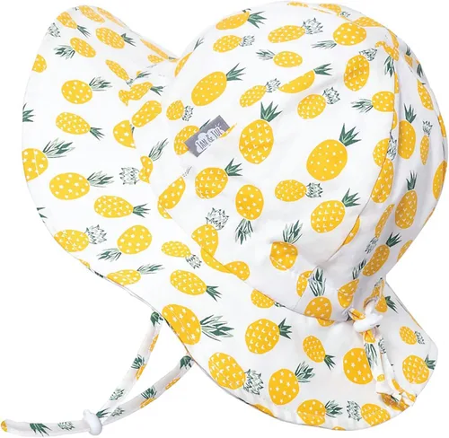 Miniatura 10 de JAN & JUL Sombrero de sol de algodón UPF 50+ con ala ancha para niñas pequeñas