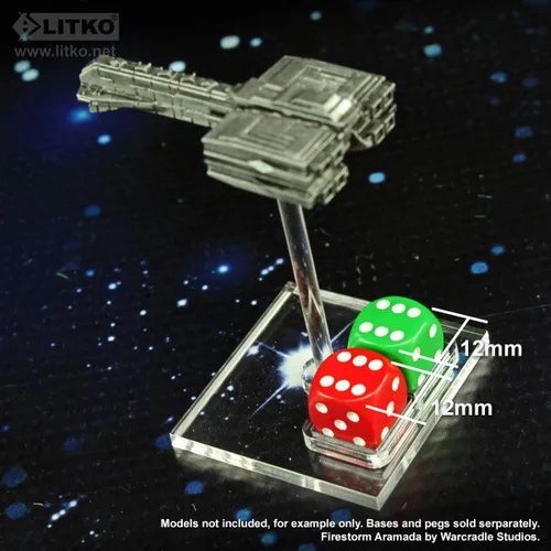 Miniatura 4 de LITKO Bandeja de dados con soporte de vuelo para doble 0.472 in D6, transparente (5)