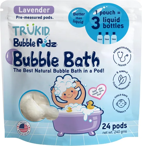 Miniatura 13 de TruKid Bubble Podz - Baño de burbujas para niños, niños pequeños y bebés, bomba de baño suave y refrescante sin lágrimas para piel sensible