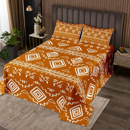 Miniatura 13 de Erosebridal Juego de edredón tribal bohemio azteca negro blanco étnico bohemio juego de colcha Queen Western Southwestern juego de ropa de cama