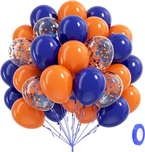 Miniatura 25 de 60 unidades de globos rojos y azules de 12 pulgadas con globos azul marino, azul pizarra y rojo polvoriento para decoraciones de baby shower, Azul