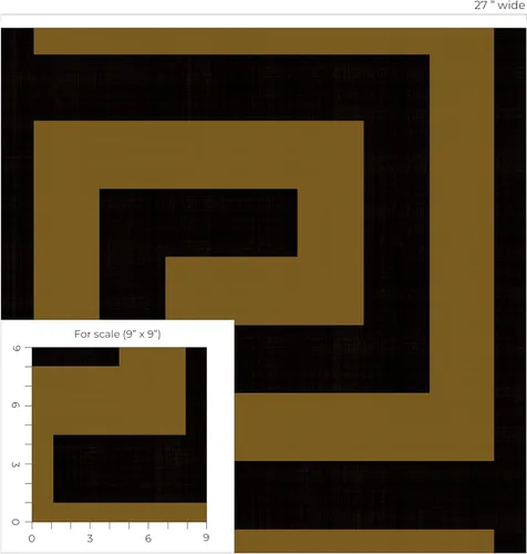 Miniatura 9 de NextWall Laberinto Geo - Papel tapiz autoadhesivo (ébano y dorado)
